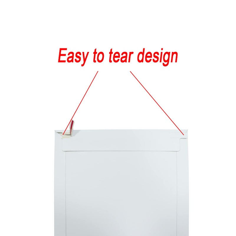 Bonfasvo Rigid Mailers 30 Pack 6.25 x 8.25 inches White Self Seal Stay Flat Bulk Cardboard Kraft No Bend Mailers Peel and Seal for Document Photos Pictures Papers Files CD - Image 5